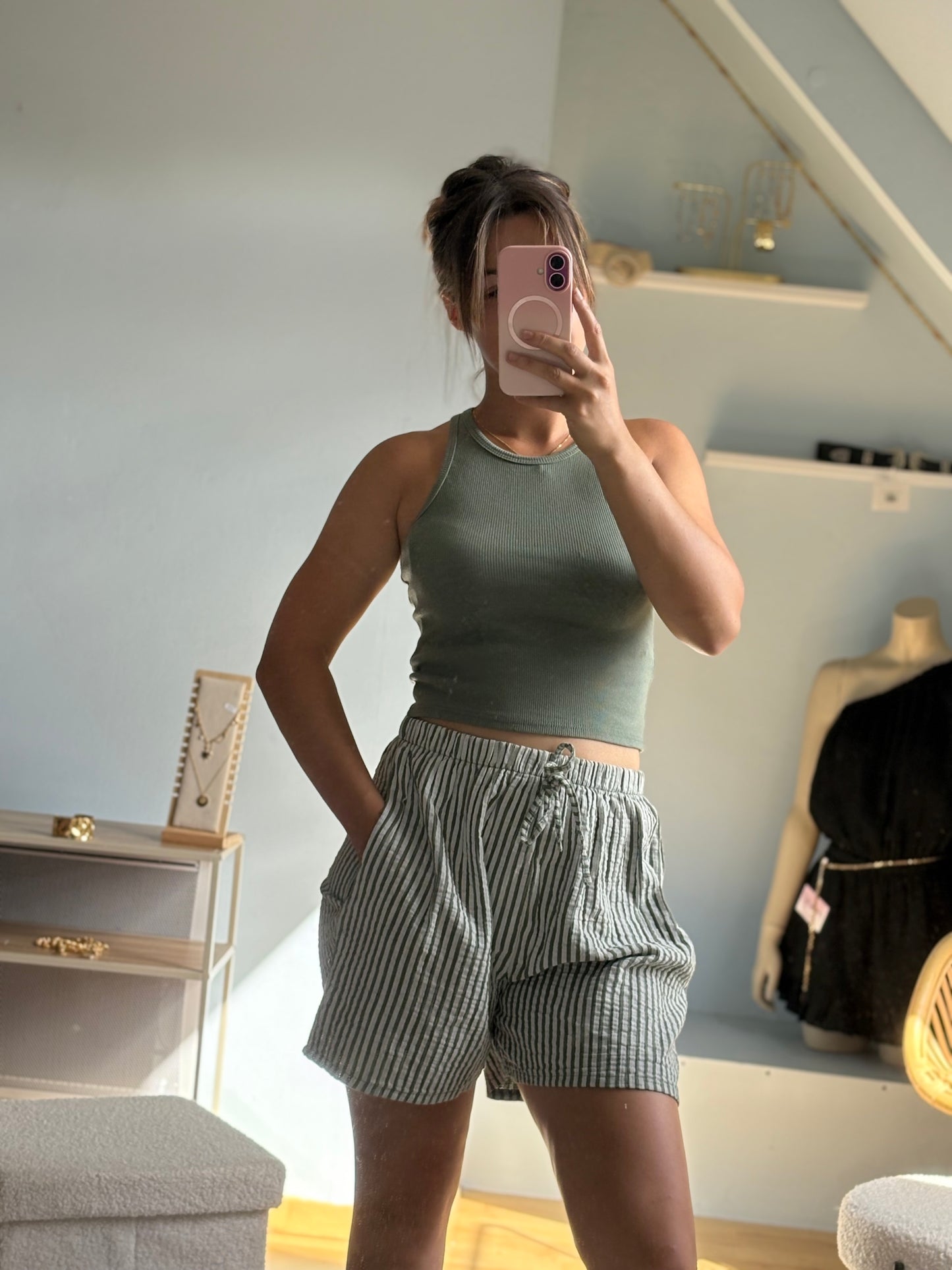 short à rayure