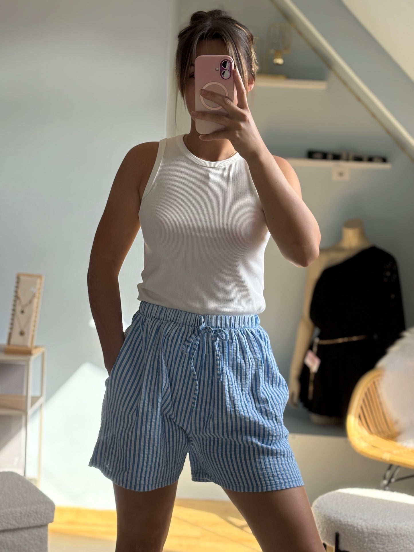 short à rayure