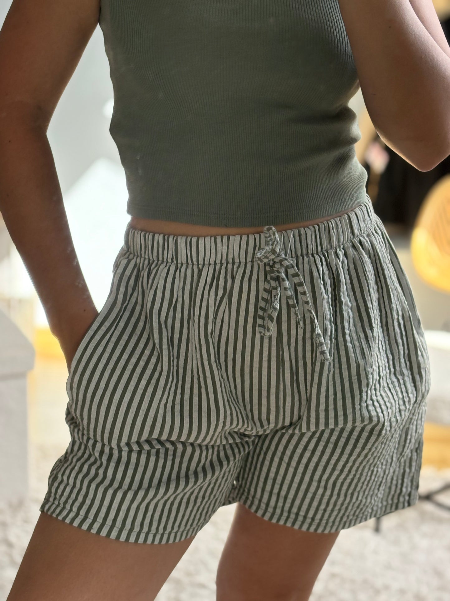 short à rayure