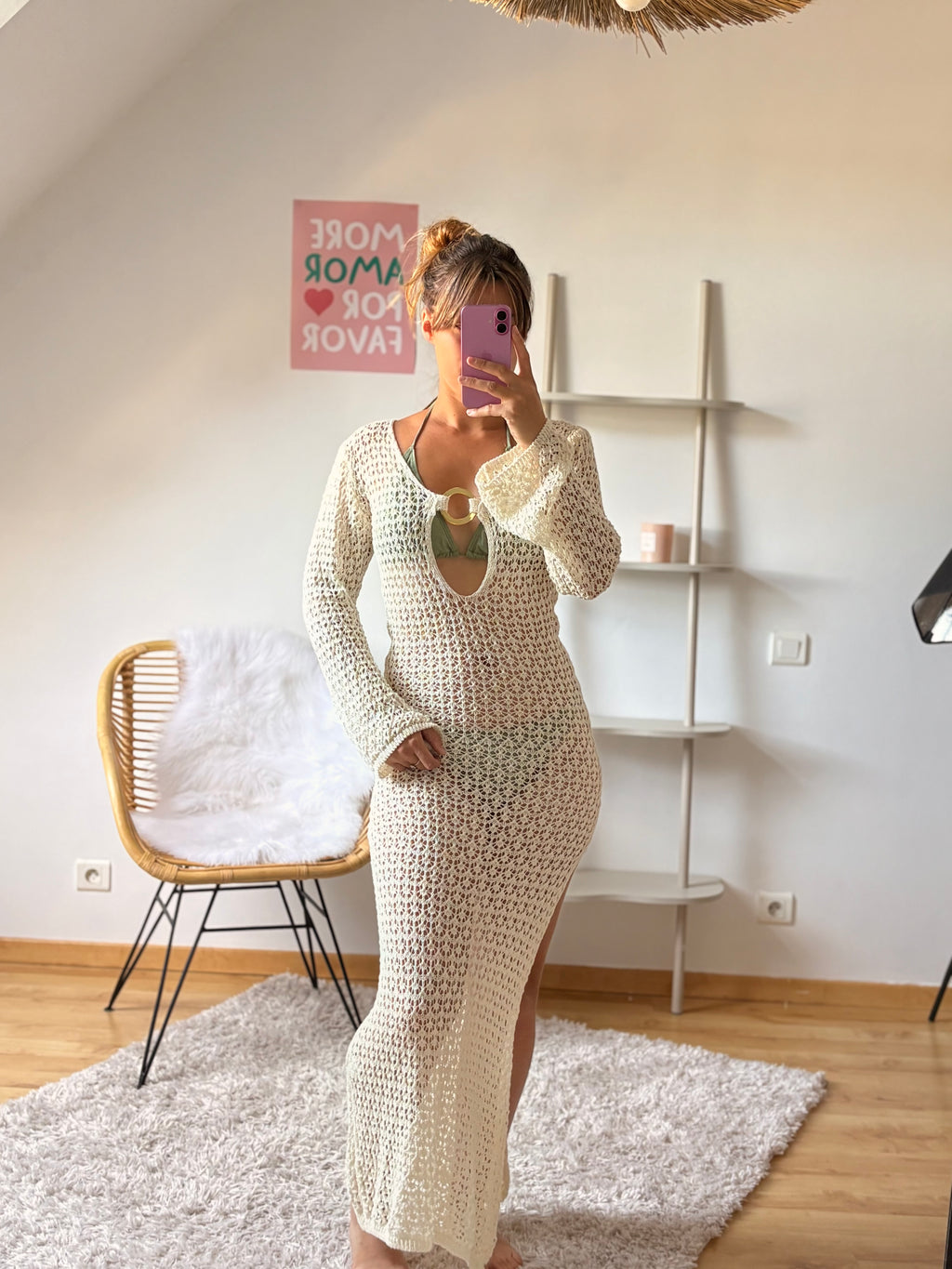 Robe Plage I Ecru