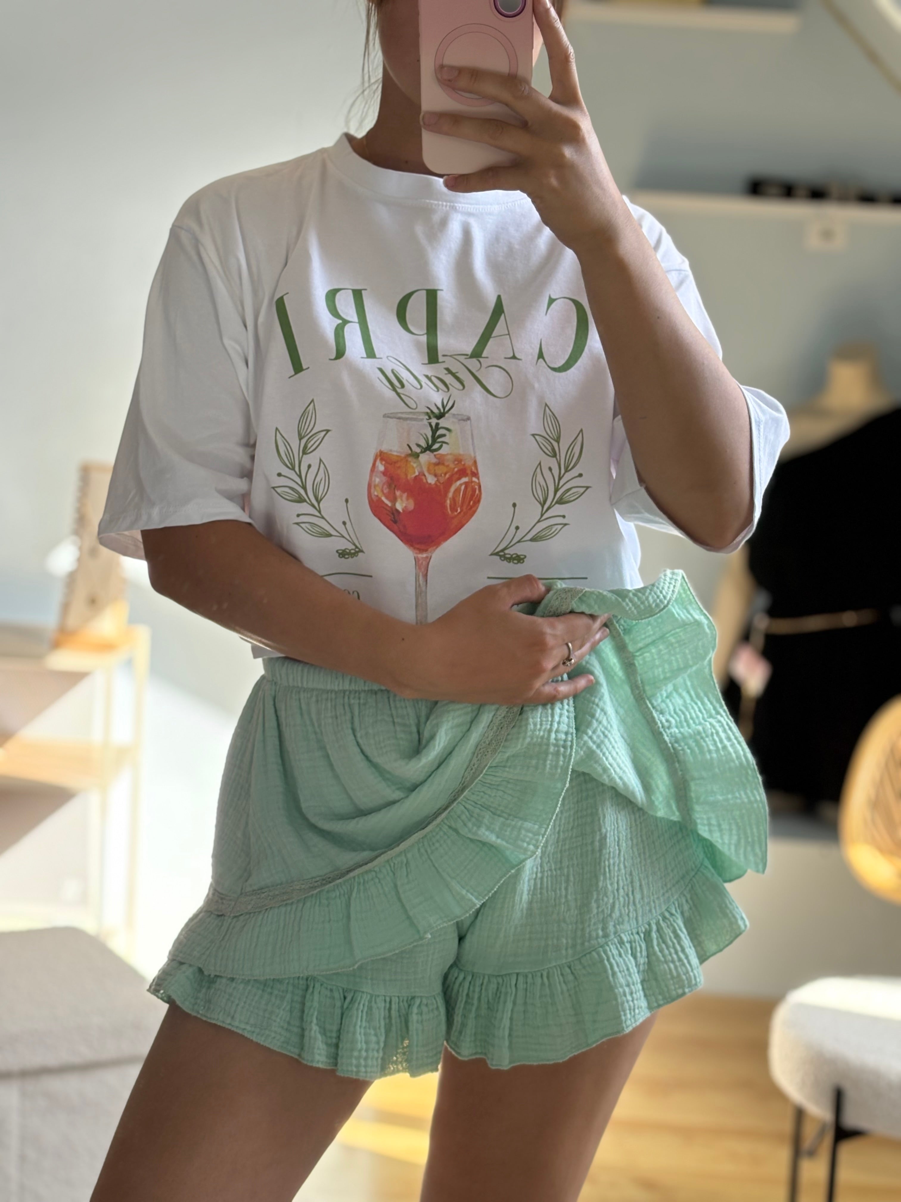 jupe-short | gaze de coton