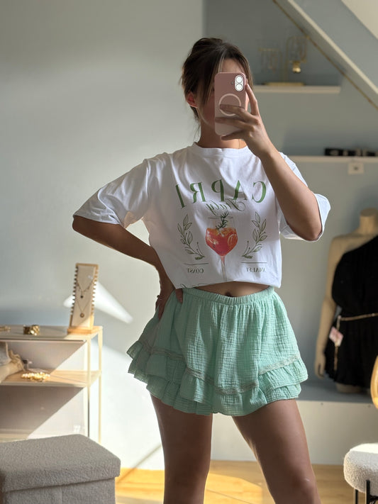 jupe-short | gaze de coton