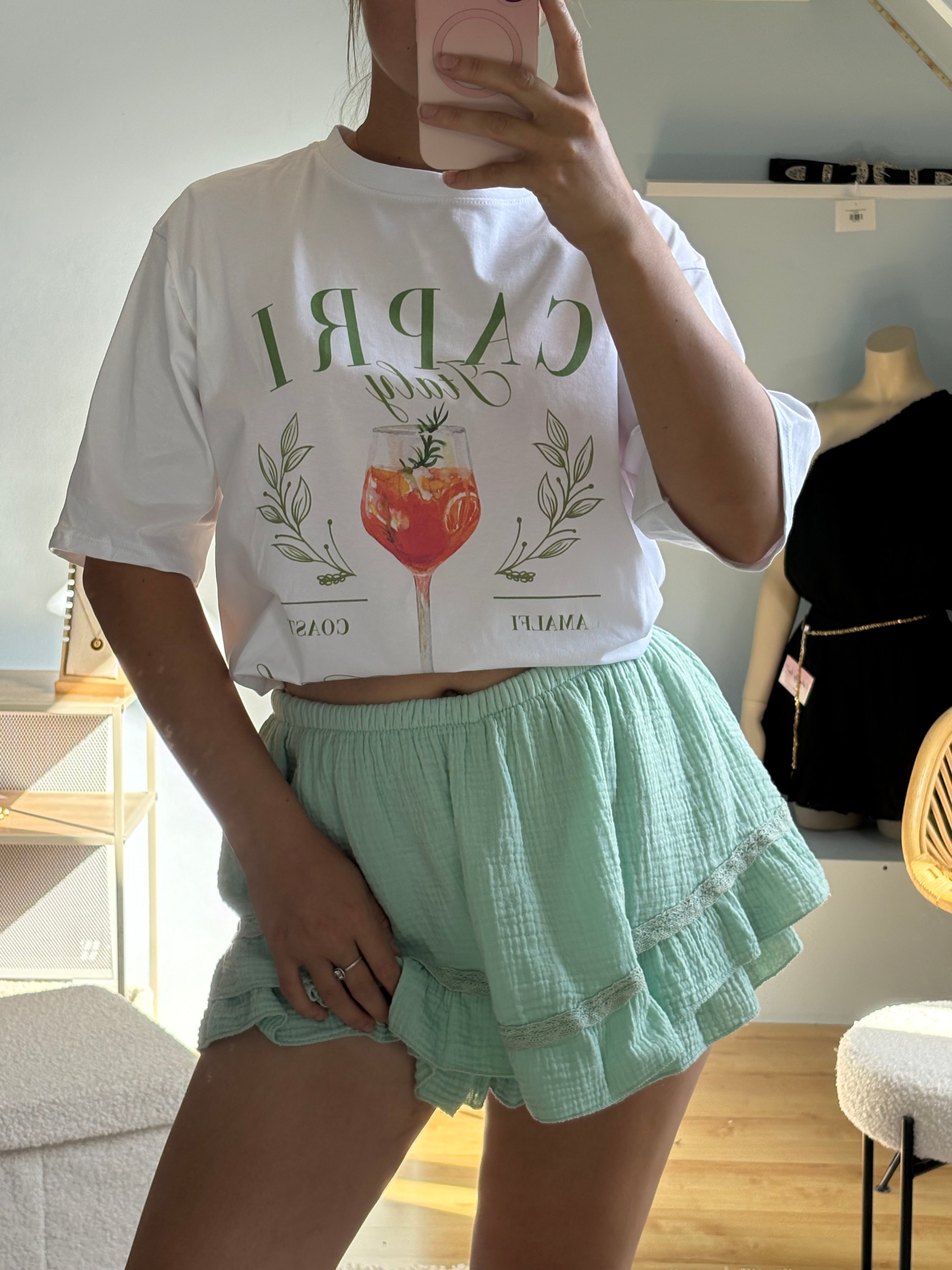 jupe-short | gaze de coton