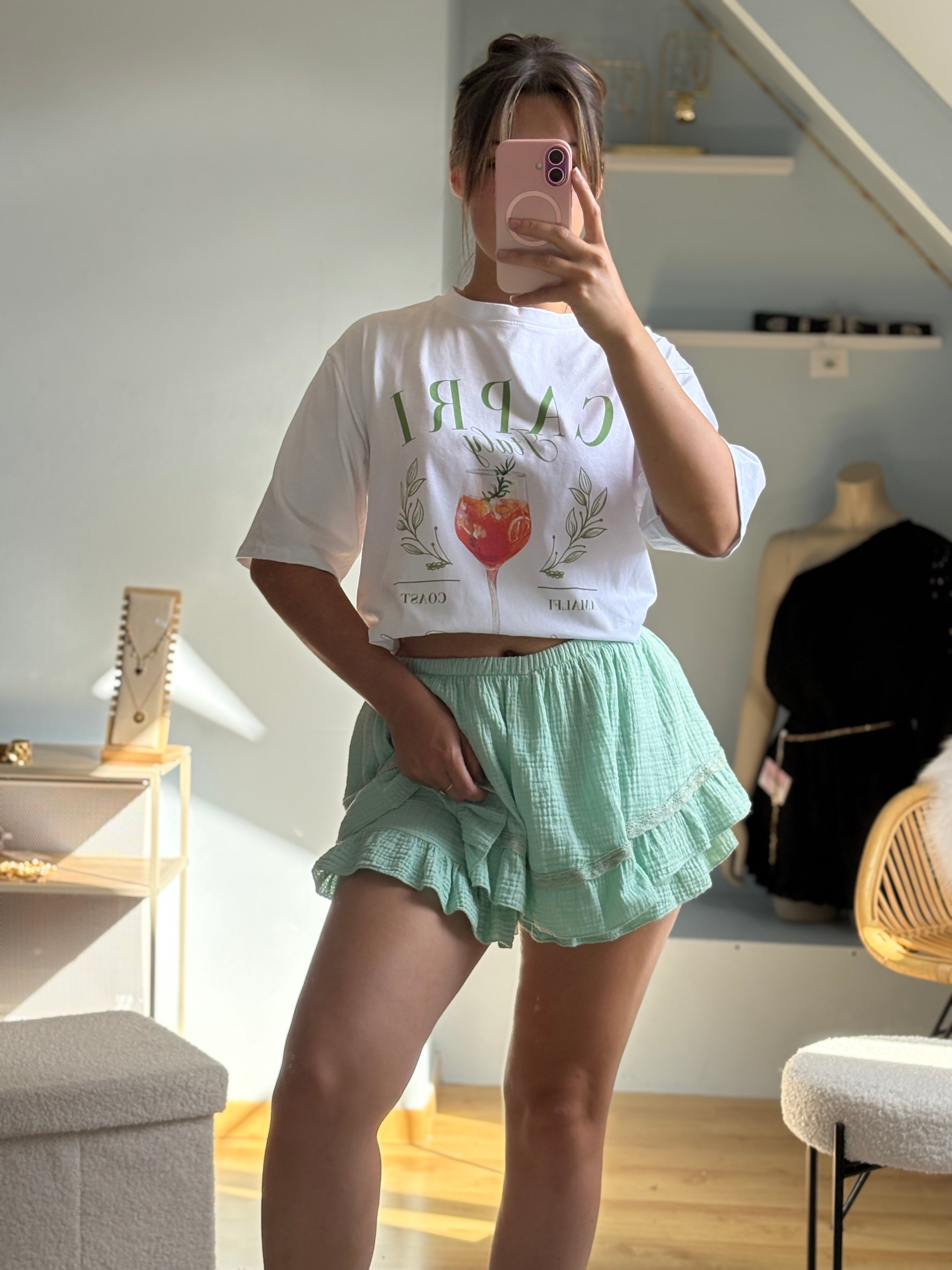 jupe-short | gaze de coton